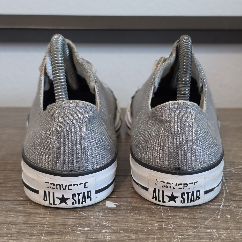 Converse Chuck Taylor All-Star Low Top Sneakers Shoes Size 8 Metallic Silver - Picture 4 of 9